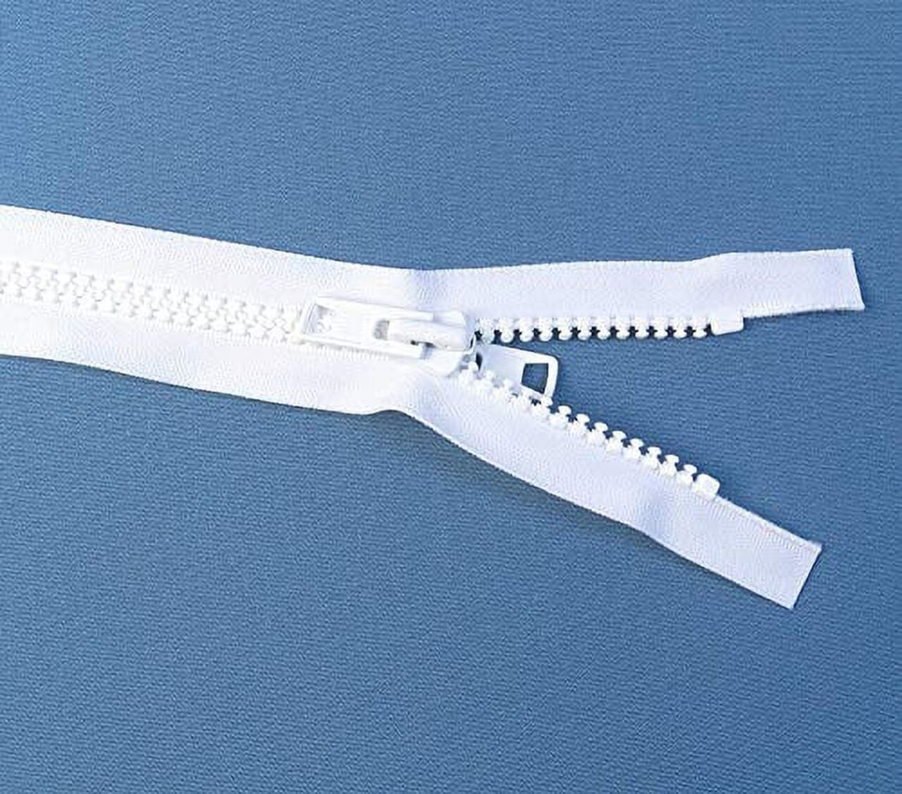 #10 Heavy Duty Marine Grade YKK Separating Zipper - Metal Tab Slider - Color White - Made in The United States (1 Zipper Per Pack) (24" Inches)